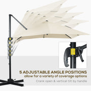 2.5m Roma Cantilever Parasol - Cream Outsunny