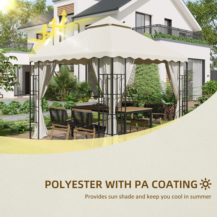 3x3m Replacement Gazebo Canopy, Cream White