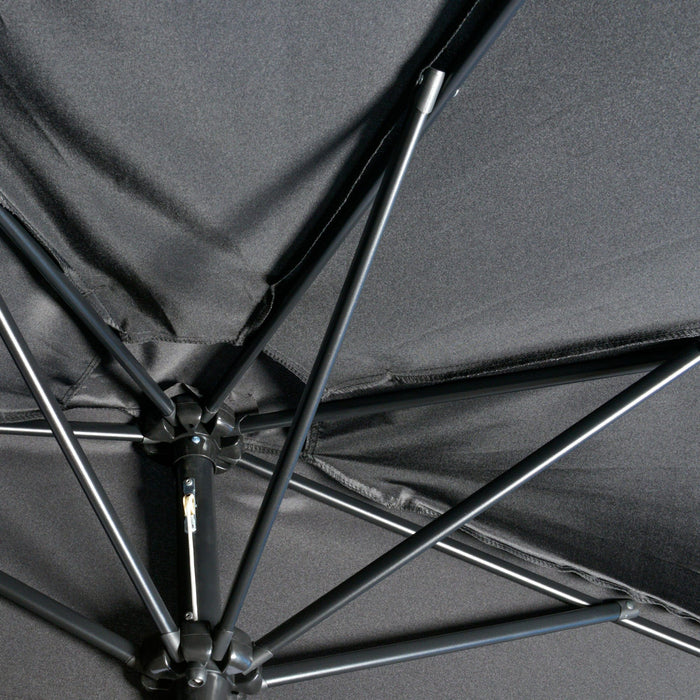 Half Parasol for Patio, Balcony - Black