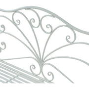 Outsunny Garden 2 Seater Metal Bench Park Seating Outdoor Furniture Chair w/ Decorative Backrest White Outsunny