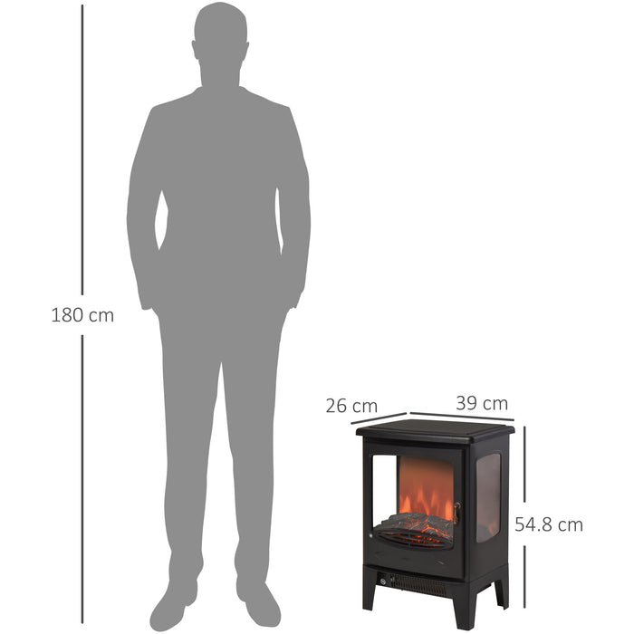 1800W Portable Fireplace Heater, Black