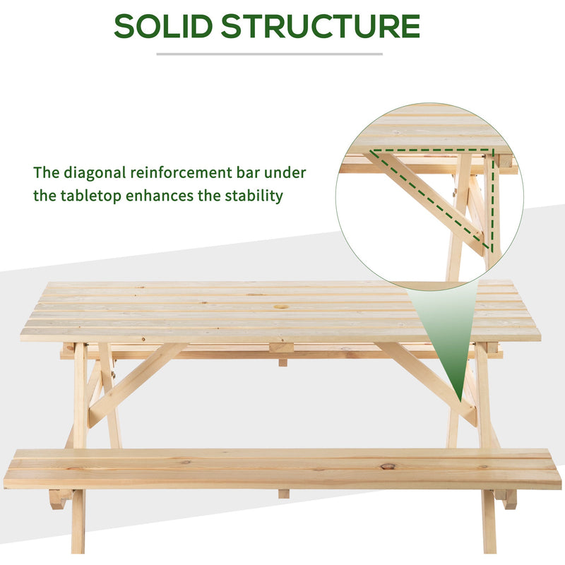 4 Seater Picnic Table with Umbrella Hole