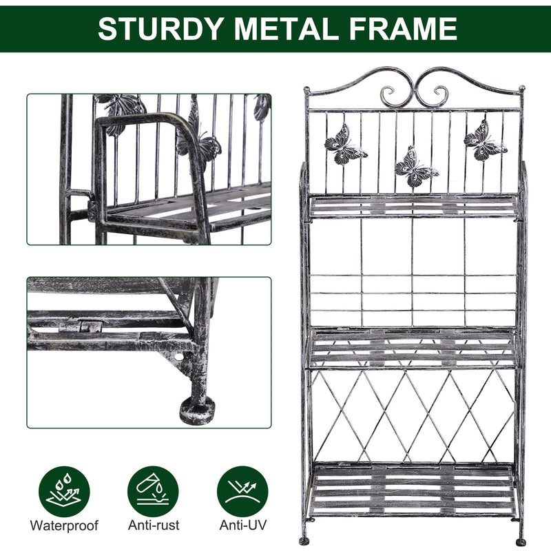 3-Tier Metal Plant Stand Indoor/Outdoor Size