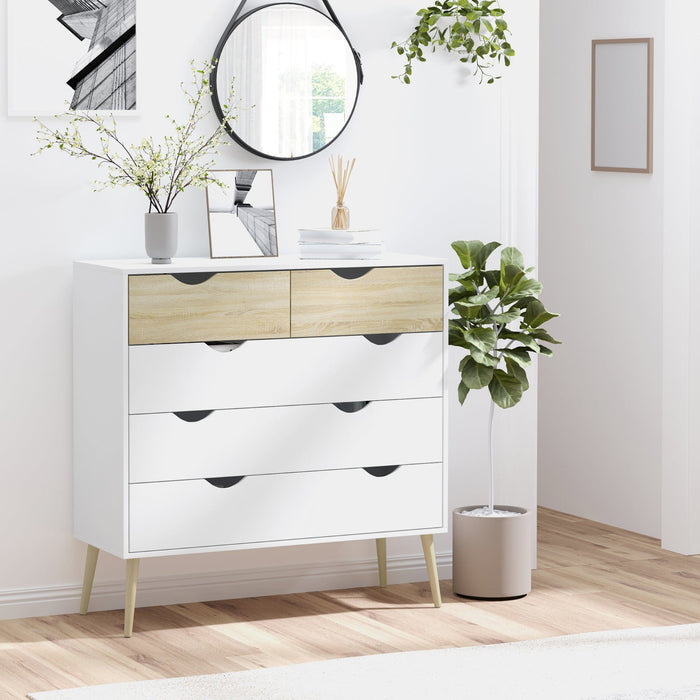 Scandi Inspired 5 Drawer Chest of Drawers