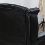 HOMCOM Wingback Accent Chair Tufted Chesterfield-style Armchair with Nail Head Trim for Living Room Bedroom Black Homcom