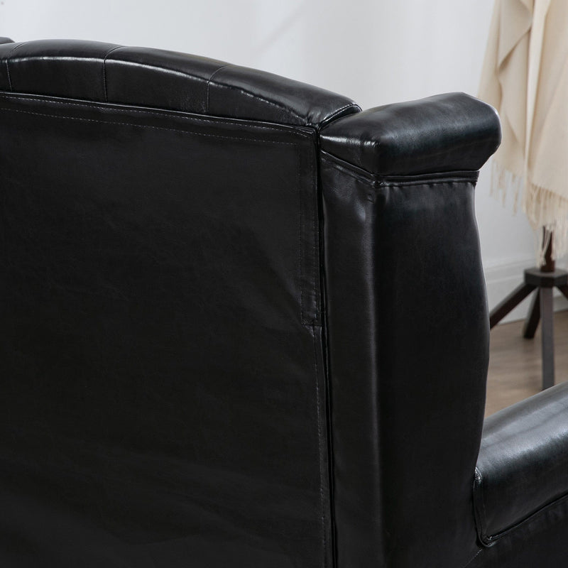 HOMCOM Wingback Accent Chair Tufted Chesterfield-style Armchair with Nail Head Trim for Living Room Bedroom Black Homcom