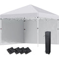 Outsunny 3x3m Pop Up Gazebo, White, 2 Sidewalls Outsunny
