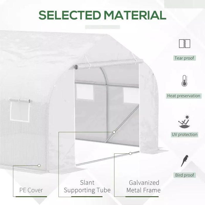 Polytunnel Walk In Greenhouse White