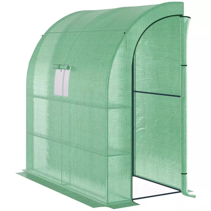 Green Walk In Lean To Greenhouse 