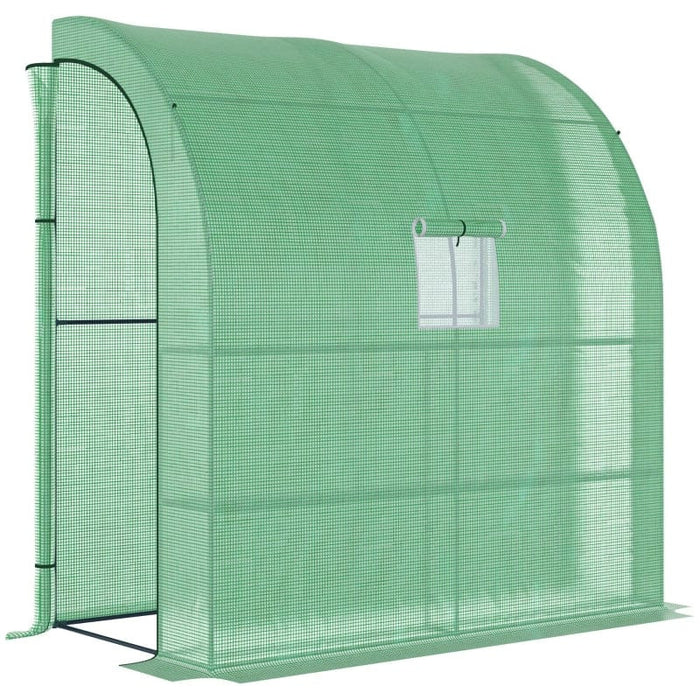 Green Walk In Lean To Greenhouse 