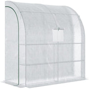 White Walk In Lean To Greenhouse 