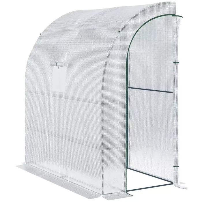 White Walk In Lean To Greenhouse 