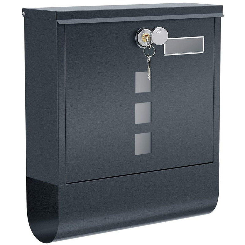 Grey Lockable Wall Mounted Postbox by Songmics