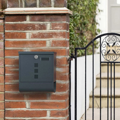Grey Lockable Wall Mounted Postbox by Songmics SONGMICS