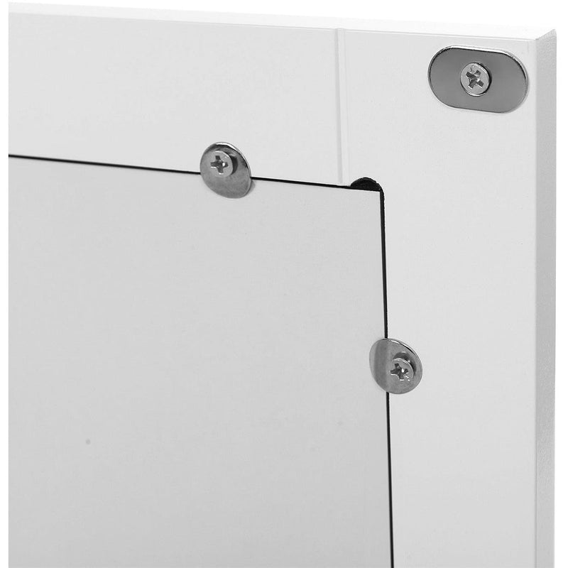 Mirrored Bathroom Wall Cabinet by Vasagle - white wood with double mirrored doors and chrome knobs
