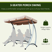 Deluxe 3 Seater Garden Swing Chair with Adjustable Canopy Outsunny