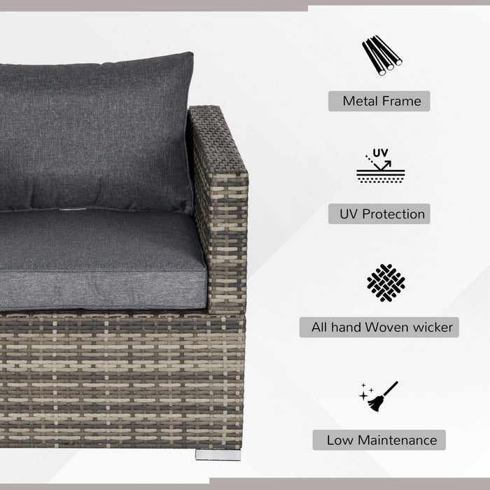 Single Rattan Sofa Chair with Padded Cushion for Outdoor
