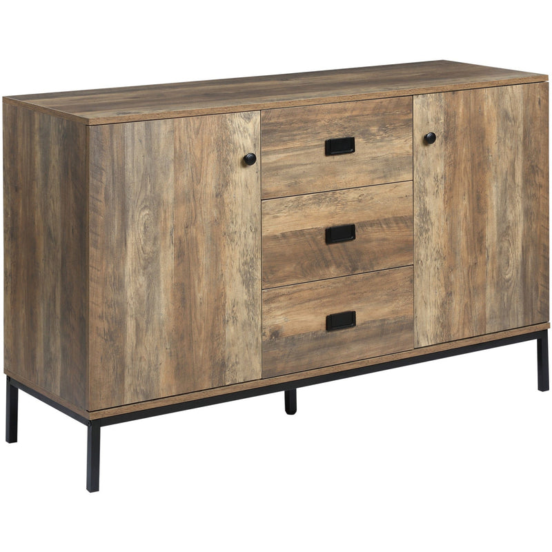 Industrial Sideboard, Storage, Distressed Brown