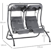 Canopy Swing Seat, Modern Garden Swing Seat, Outdoor Outsunny