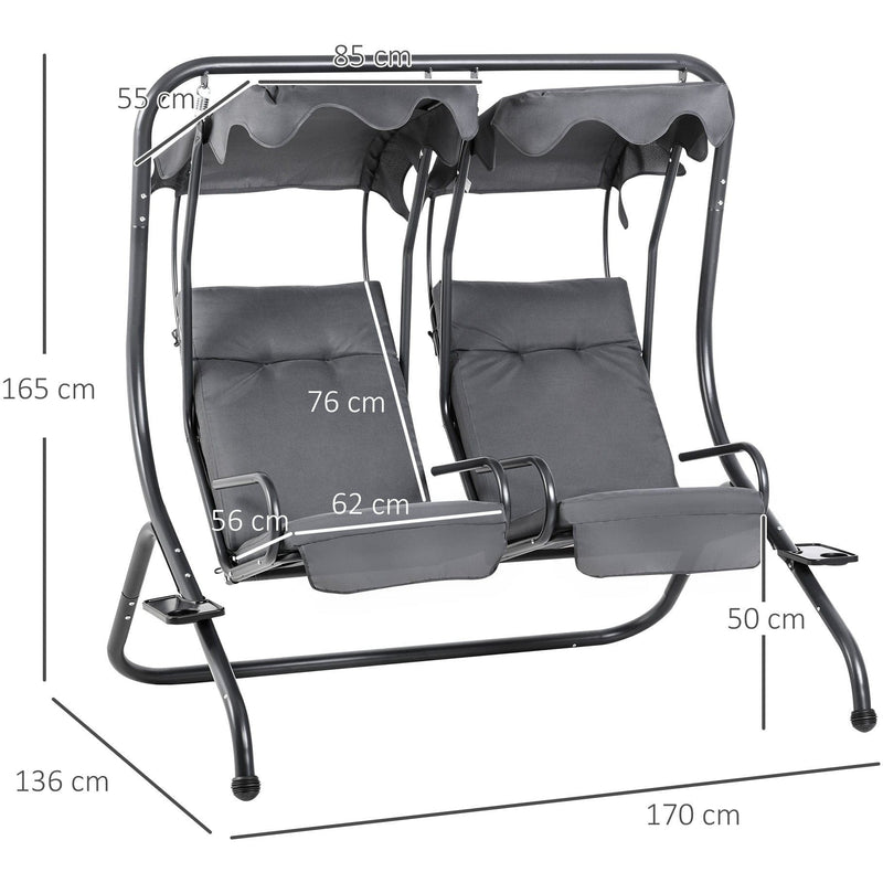 Canopy Swing Seat, Modern Garden Swing Seat, Outdoor Outsunny
