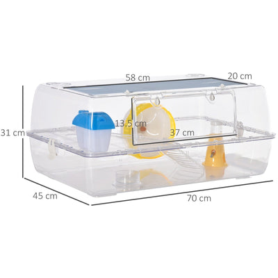 Portable 2 Tier Hamster Cage with Accessories Pawhut