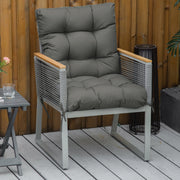 Outsunny Garden Back Chair Cushion, Comfortable Patio Seat Cushion Pad with Backrest for Outdoor & Indoor Use, Light Grey Outsunny