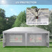 3x6m Open Front Pop Up Gazebo With Sides White