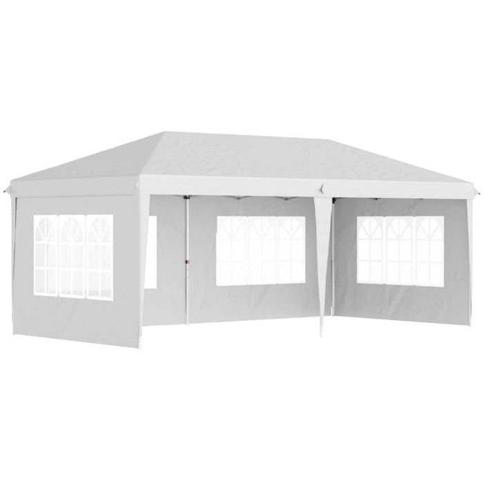 3x6m Open Front Pop Up Gazebo With Sides White