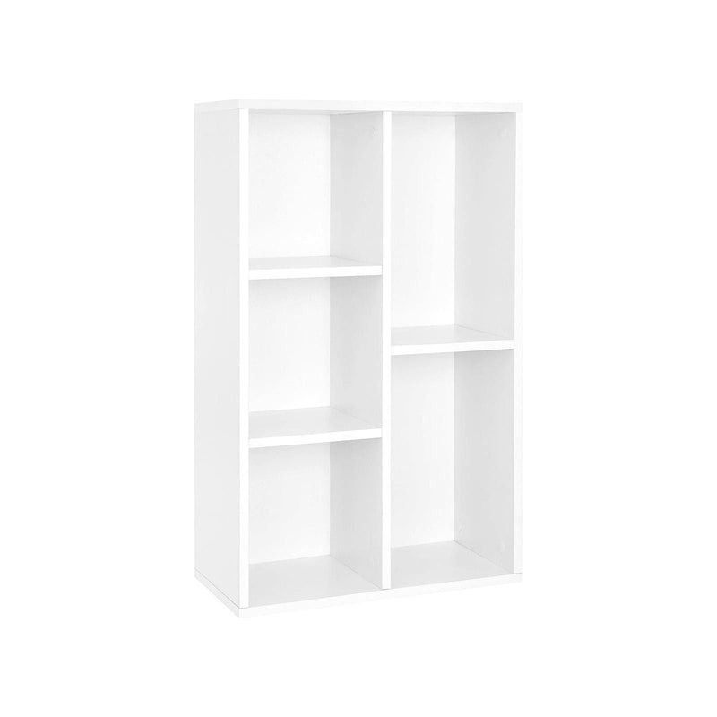 Vasagle Small Bookcase, White, 5 Grid