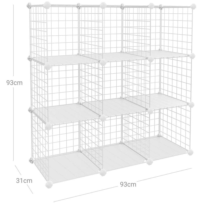 White Metal Storage Cube Set