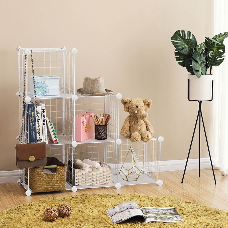 White Wire Mesh Cube Storage Unit by Songmics