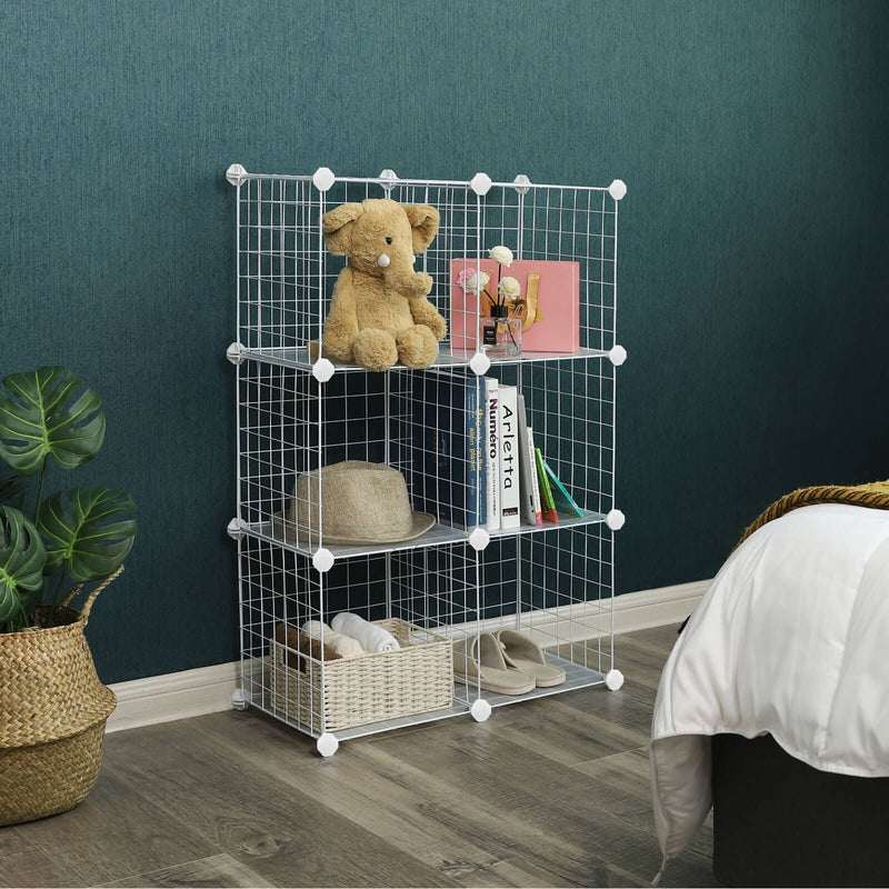 White Wire Mesh Cube Storage Unit by Songmics