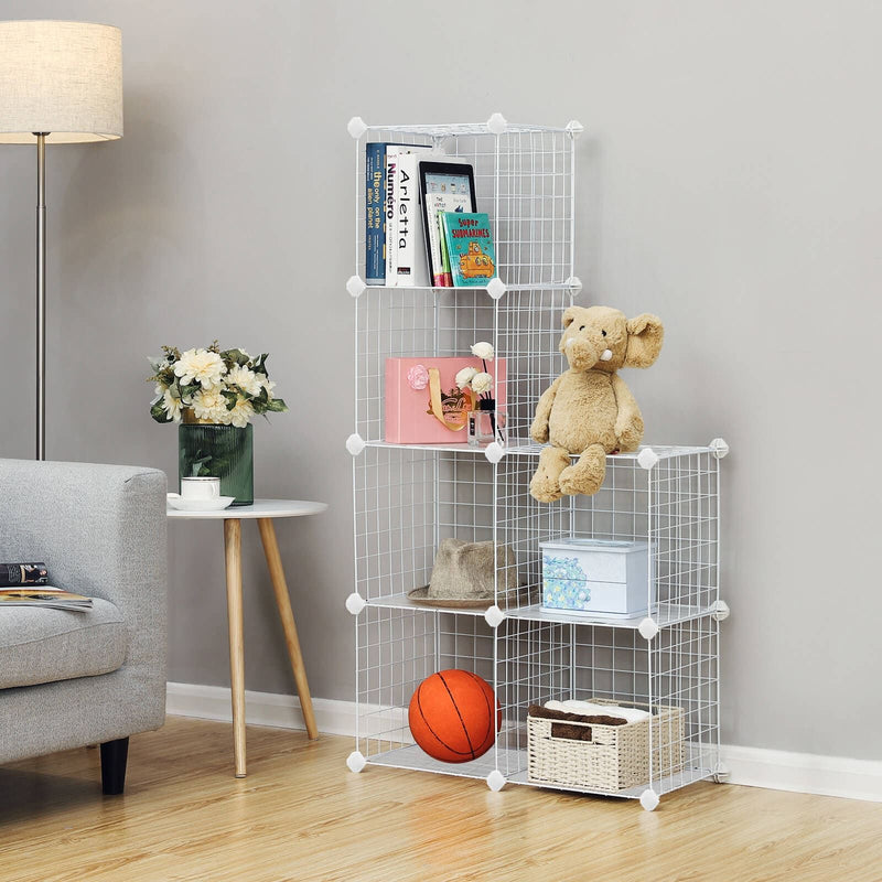 White Wire Mesh Cube Storage Unit by Songmics