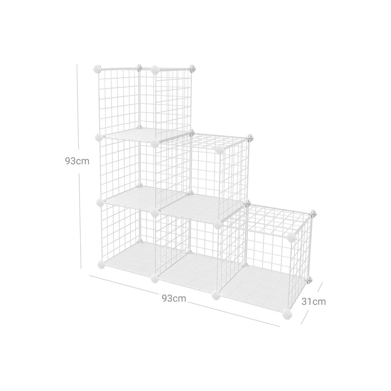 White Wire Mesh Cube Storage Unit by Songmics