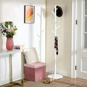White Wooden Coat and Hat Stand by Vasagle