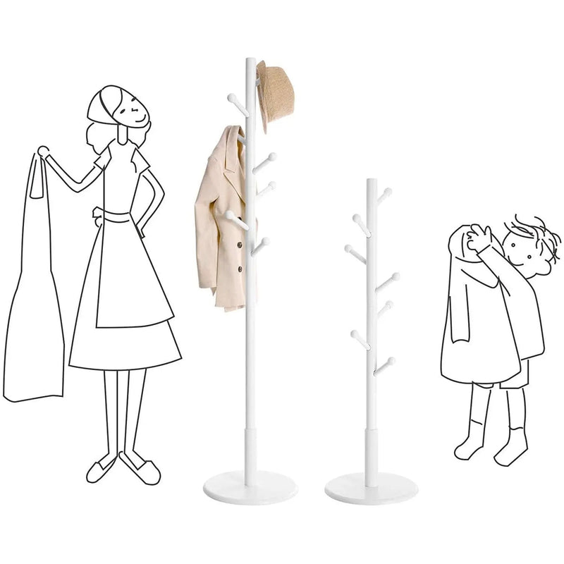 White Wooden Coat and Hat Stand by Vasagle