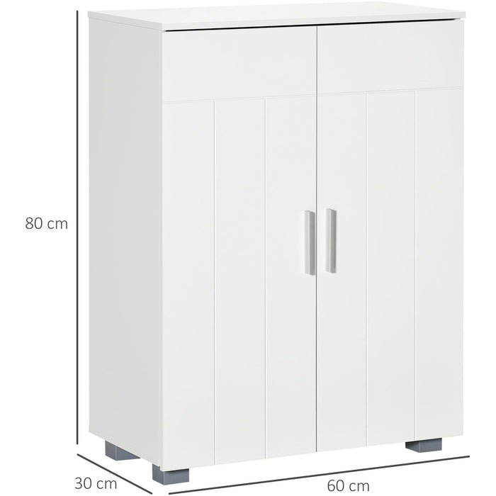 White Bathroom Storage Unit, 60W x 30D x 80H cm