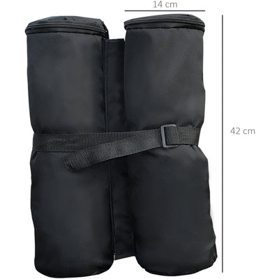 Sand Bag Weights For Gazebo Legs, Set of 4, Black Outsunny