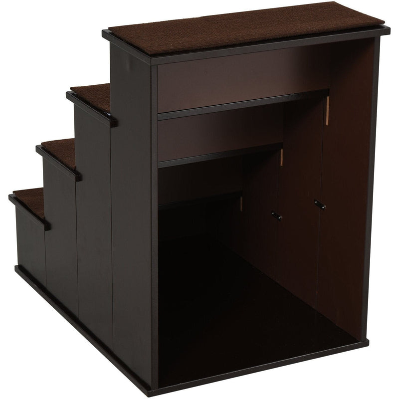 4 Step Wooden Pet Stairs with Non-Slip Carpet, 40x59x54.2cm