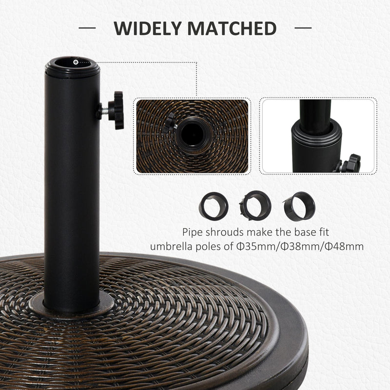 Stylish Patio Umbrella Stand, 35-48mm Poles Outsunny