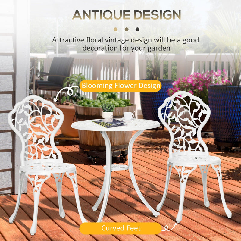 White Metal Garden Bistro Set