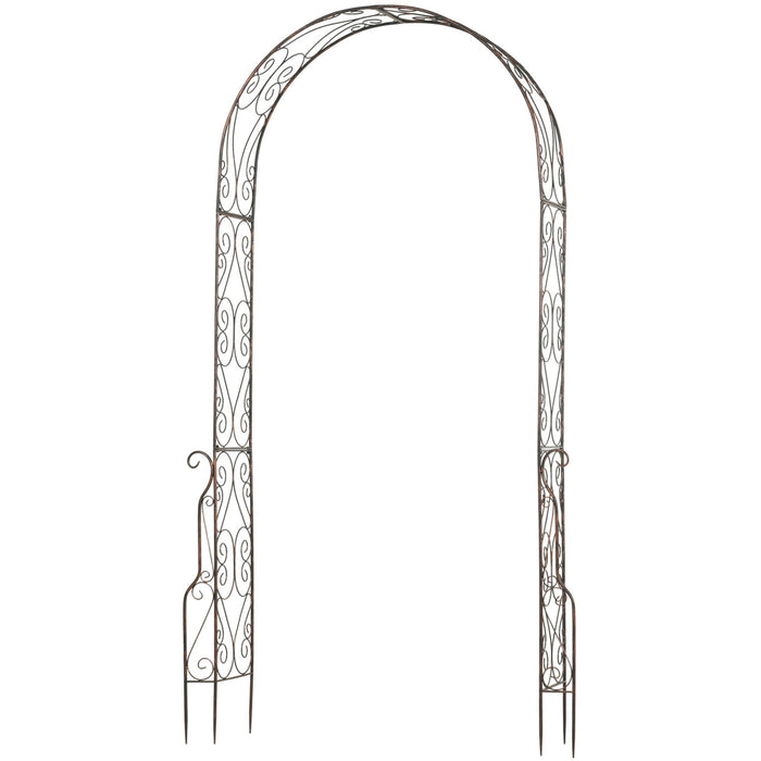 Metal Garden Arch, Climbing Plants, L120 x W30 x H226cm