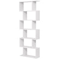 White Wooden Shelving Unit by Vasagle - Modern cube style in a staggered layout