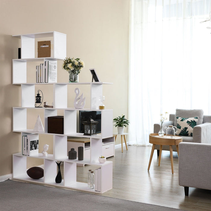 Vasagle Bookcase 6-Tier Wooden Display Shelf - White