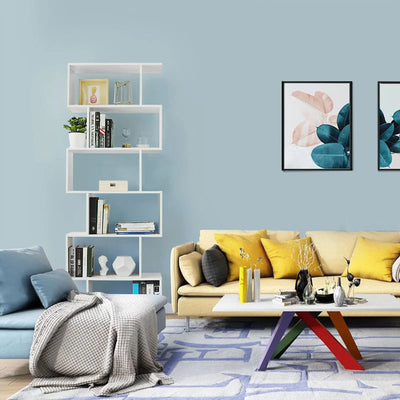 White Wooden Shelving Unit by Vasagle - Modern cube style in a staggered layout