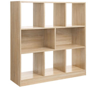 Vasagle Wooden Cube Storage Unit - Modern style with 6 cubes (3 on the top and 3 on the bottom) there are two larger spaces inbetween