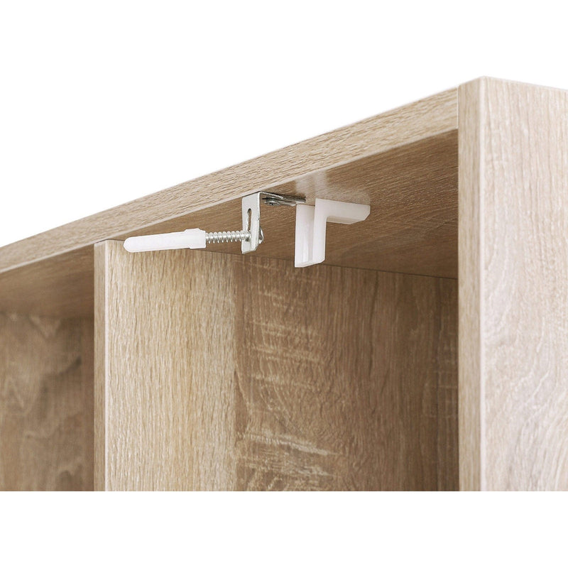 Vasagle Wooden Cube Storage Unit - Modern style with 6 cubes (3 on the top and 3 on the bottom) there are two larger spaces inbetween