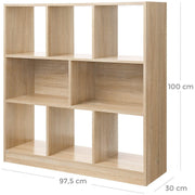 Vasagle Wooden Cube Storage Unit - Modern style with 6 cubes (3 on the top and 3 on the bottom) there are two larger spaces inbetween