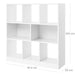 White Vasagle Modern Wooden Bookcase with Open Cubes and Shelves