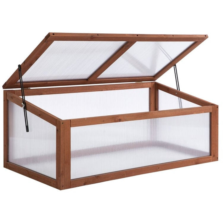 Wooden Cold Frame Greenhouse Brown